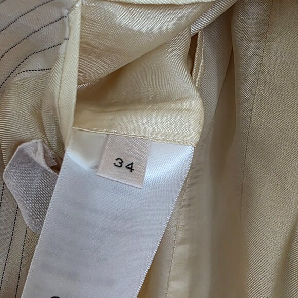 Celine Jude Blazer in Lightweight Striped Wool Ivoire/Noir Size 34 - Picture 5 of 13